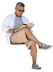 Man reading a book png people (15550) - miniature