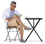 Man reading a book png people (15551) - miniature