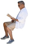 Man reading a book png people (15791) - miniature