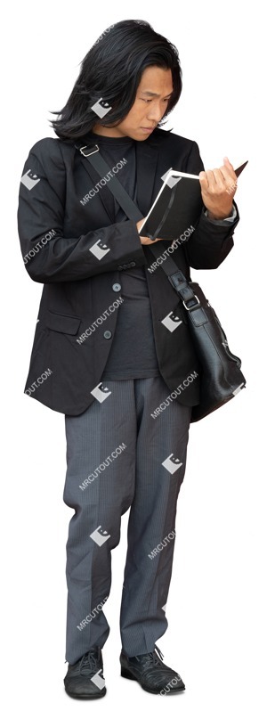 Man reading a book cut out people (17796)