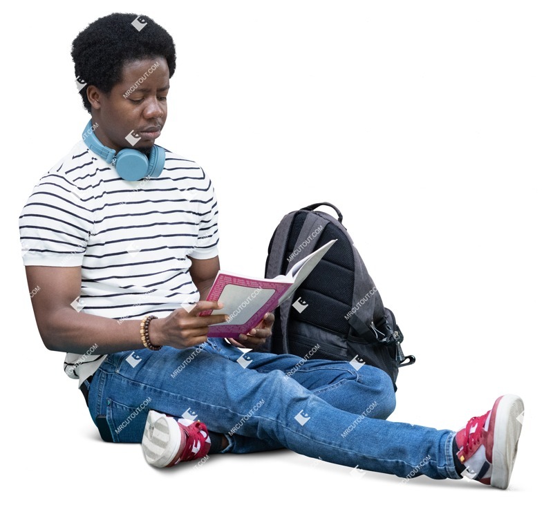 Man reading a book people png (17360)