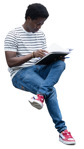 Man reading a book human png (20338) - miniature