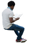 Man reading a book human png (20301) - miniature