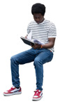 Man reading a book human png (20374) - miniature
