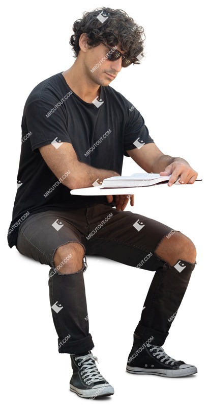 Man reading a book people cutouts (14241)
