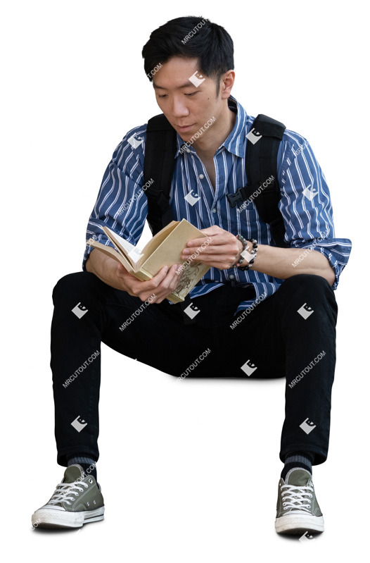 Man reading a book people png (20019)