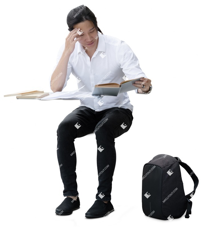 Man reading a book people png (18523)