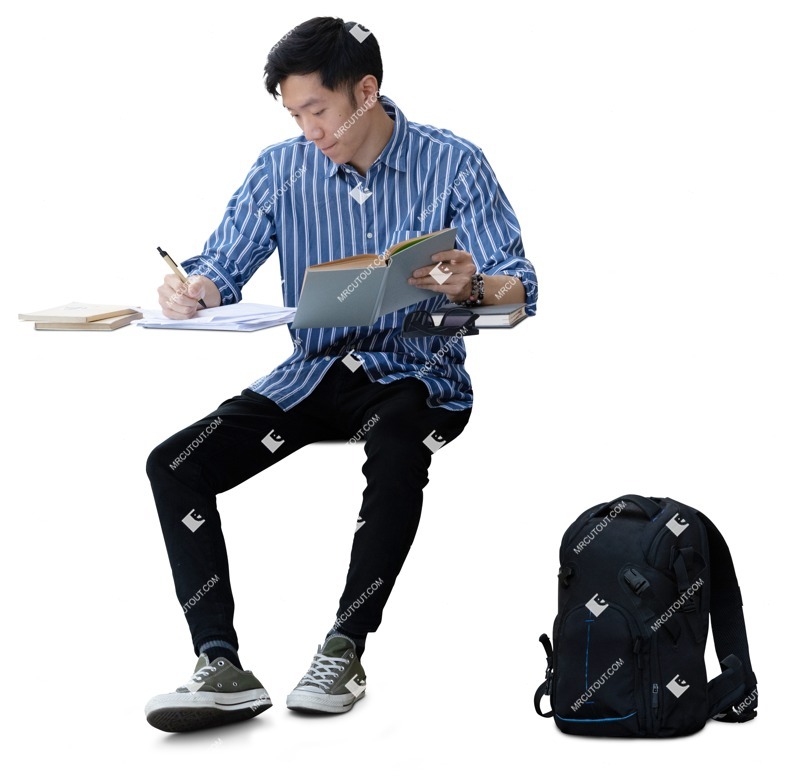 Man reading a book people png (17877)