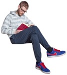 Cut out people - Man Reading A Book Sitting 0001 | MrCutout.com - miniature