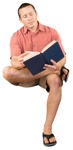 Man reading a book sitting  (2070) - miniature