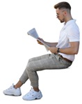 Man reading a newspaper  (7531) - miniature