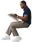 Man reading a newspaper  (8961) - miniature