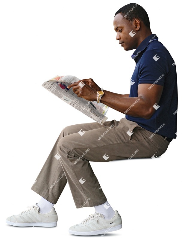 Man reading a newspaper people png (9104)
