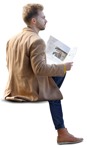 Man reading a newspaper human png (9740) - miniature