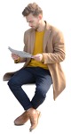 Man reading a newspaper human png (9741) - miniature
