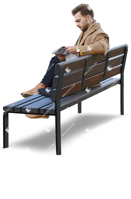 Man reading a newspaper png people (9891)