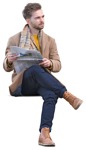 Man reading a newspaper  (9887) - miniature