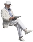 Man reading a newspaper people png (13010) - miniature