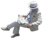 Man reading a newspaper people png (13013) - miniature