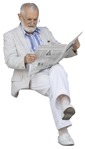Man reading a newspaper people png (13016) - miniature