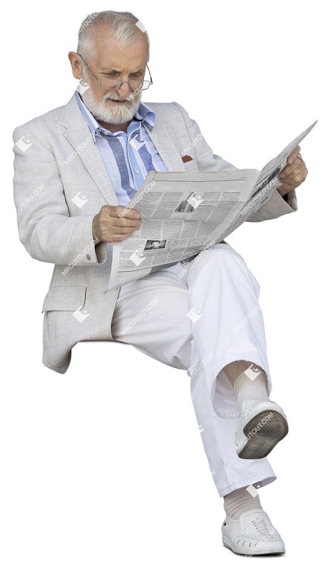Man reading a newspaper people png (12008)