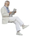 Man reading a newspaper people png (13017) - miniature