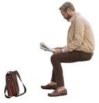 Man reading a newspaper  (13661) - miniature