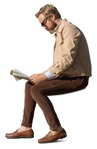 Man reading a newspaper people cutouts (13888) | MrCutout.com - miniature