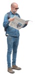Man reading a newspaper people png (13917) - miniature