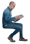 Man reading a newspaper png people (13948) | MrCutout.com - miniature