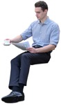 Man reading a newspaper png people (14146) | MrCutout.com - miniature