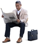 Man reading a newspaper cut out pictures (14479) | MrCutout.com - miniature