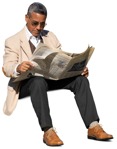 Man reading a newspaper  (13105) - miniature