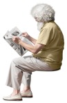 Man reading a newspaper png people (15047) - miniature