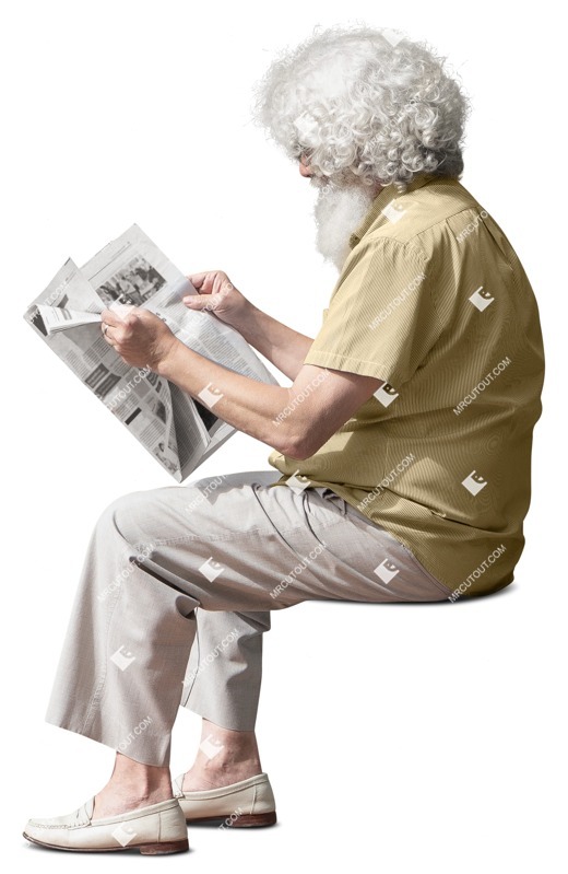 Man reading a newspaper png people (15052)