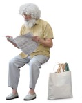 Man reading a newspaper  (14738) - miniature
