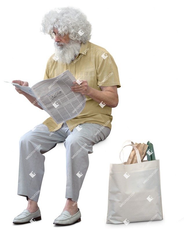 Man reading a newspaper png people (14738)