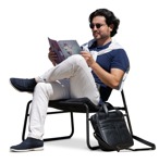 Man reading a newspaper people png (14384) - miniature