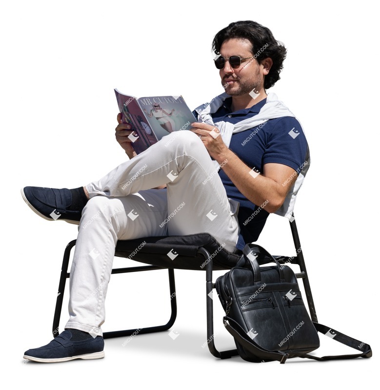 Man reading a newspaper people png (14384)