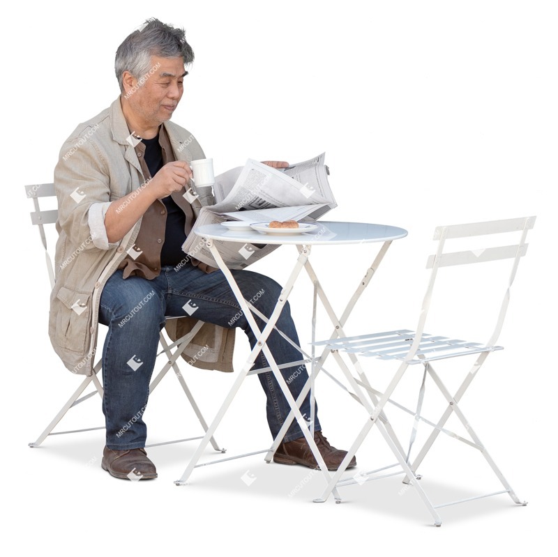 Man reading a newspaper people png (19728)