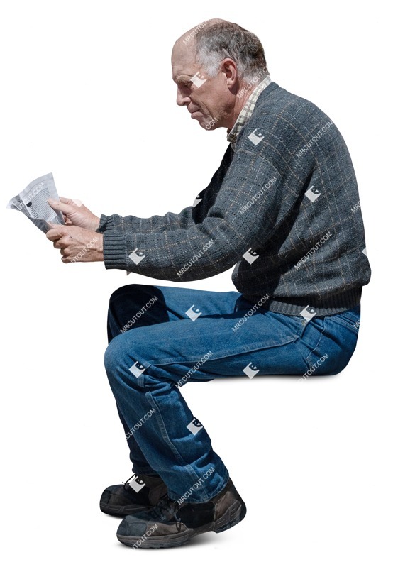 Man reading a newspaper people png (19741)