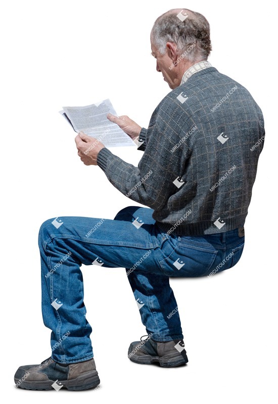 Man reading a newspaper people png (19688)