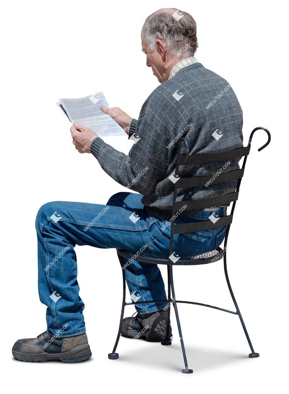 Man reading a newspaper people png (19956)