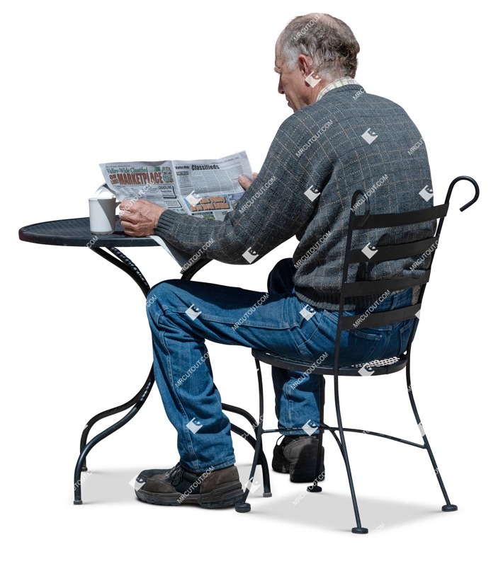 Man reading a newspaper people png (18688)