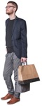 Man shopping cut out people (3076) - miniature