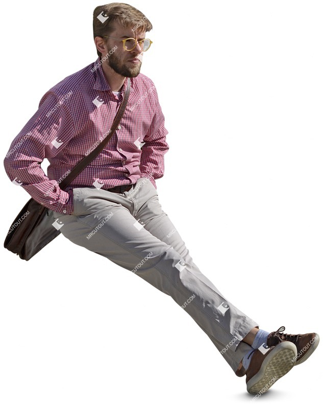 Man sitting cut out people (3509)