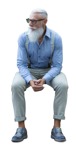 Man sitting elegant clothes  elderly hipster style human png | MrCutout.com - miniature