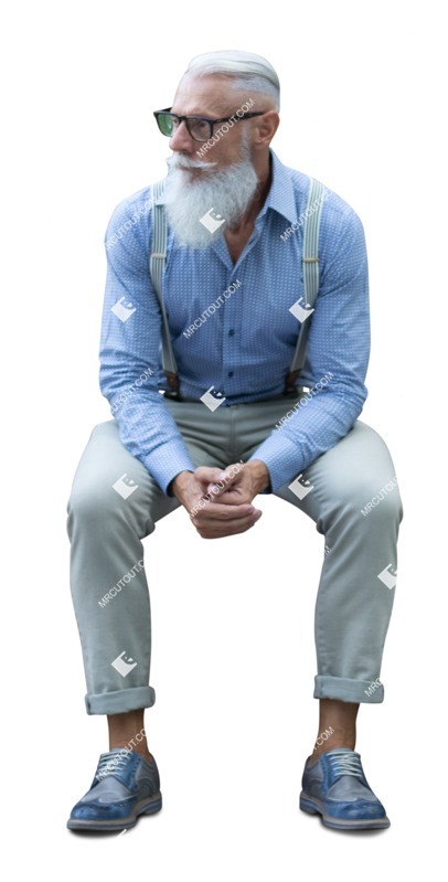 Man sitting elegant clothes  elderly hipster style human png