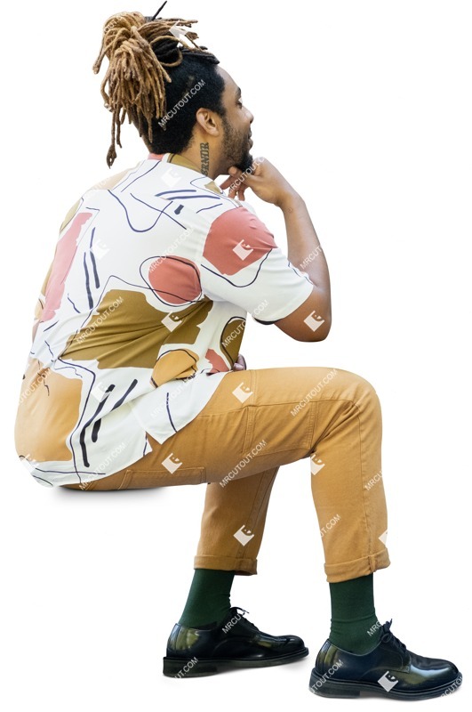 Man sitting cut out people (13069)