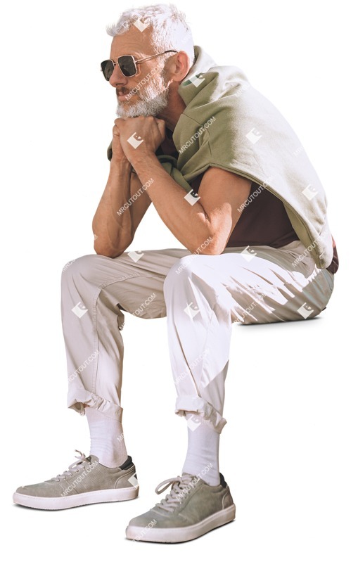 Man sitting cut out people (14164)